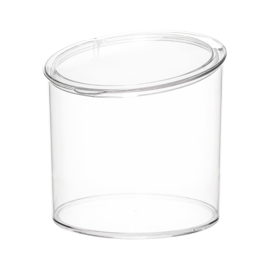 BT057-C - clear round airtight bulk food cannister with slanted top - 8 litre