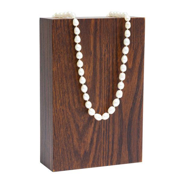 J548 3Ash wooden necklace display with Velcro holder ash wood pearl necklace front view.jpg