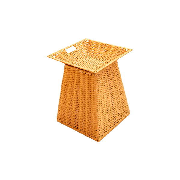 PWSB43 N with PWST45 N square polywicker display stand tray outset natural.png