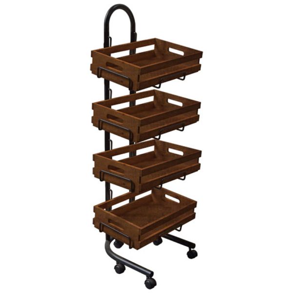 WC4F PDS 4 tier premium slat sided wooden crate stand set dark stain iso.jpg