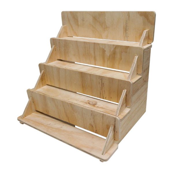 WCTD 444 Rustic 3 Tier Wooden Counter Display Stand natural iso.jpg