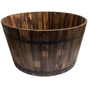 BAR650-DS - Extra large wooden barrel - 650mm diameter x 350mm - dark stain