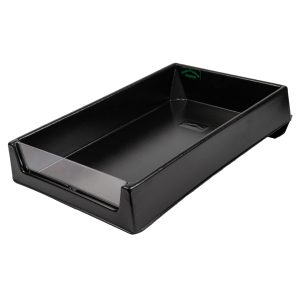 VT53C-B - large clear-front tub with rear hook - black