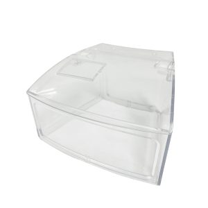 BT009-C - clear bulk food tub with soft-closing lid and clear scoop - 7.5 litre