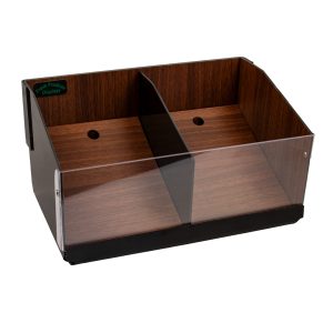 VT425CR-DWG - clear-front tub with divider and ramps - dark woodgrain look
