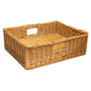 PWB54REV-N - double-sided / reversible Polywicker basket - 500 x 400 x 165mm - natural - 95mm deep side up